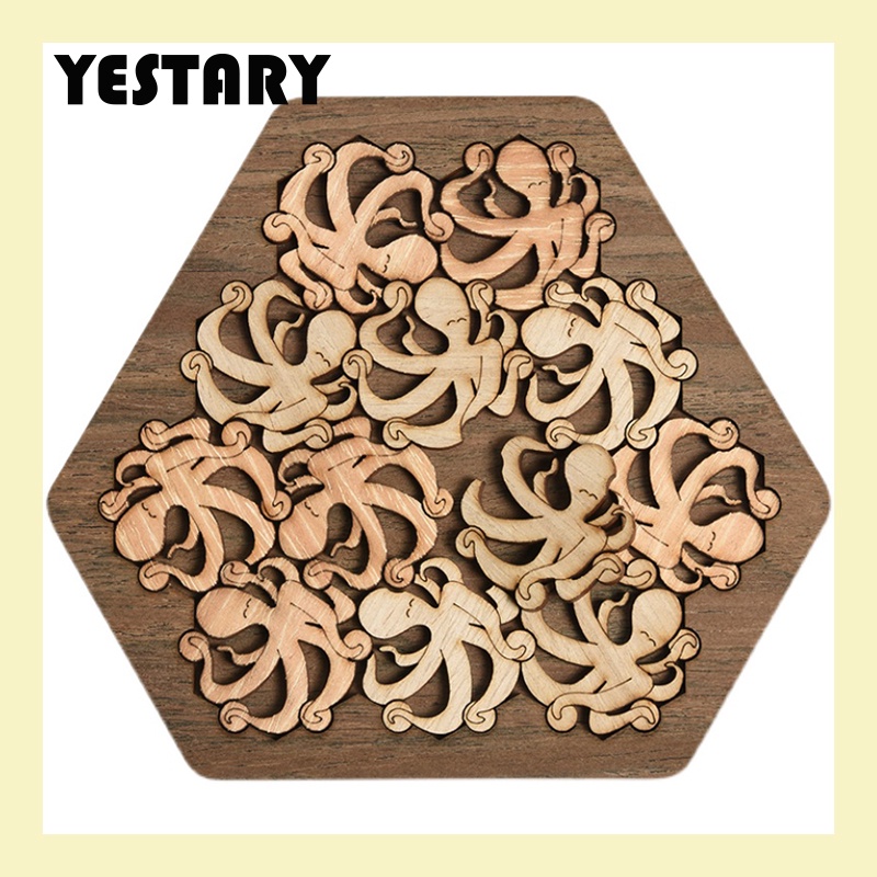 YESTARY 3D Wooden Animal Puzzle Toys Jigsaw Puzzle Toys Brain Tease ...