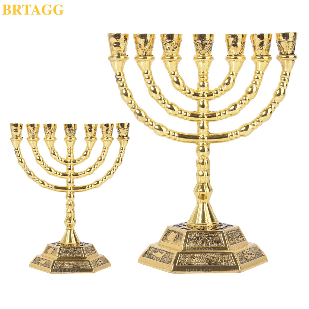 BRTAGG 12 Tribes of Israel Menorah Temple of Jerusalem 7 Jewish Branch ...