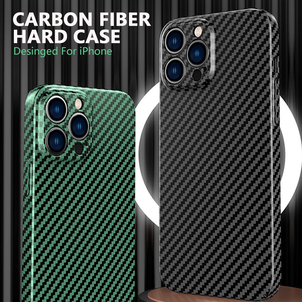 Carbon fiber Hard Case for iPhone 11 12 Pro Max Ultra Thin Cover