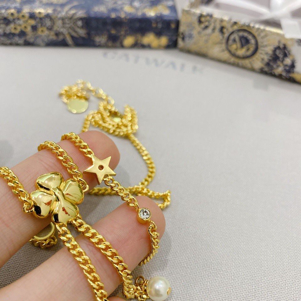 K-7 DIOR four-leaf clover XINGX tassel necklace bracelet for women
