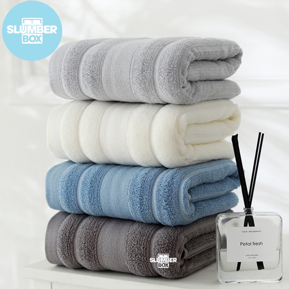 Slumber Box Premium Cotton Bath Towel BIG SIZE Water Absorbent and