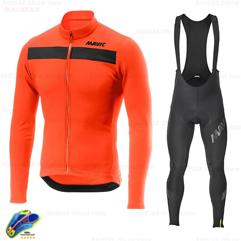 Mavic Team Long Sleeve Cycling Jersey Set Bib Pants Ropa Ciclismo