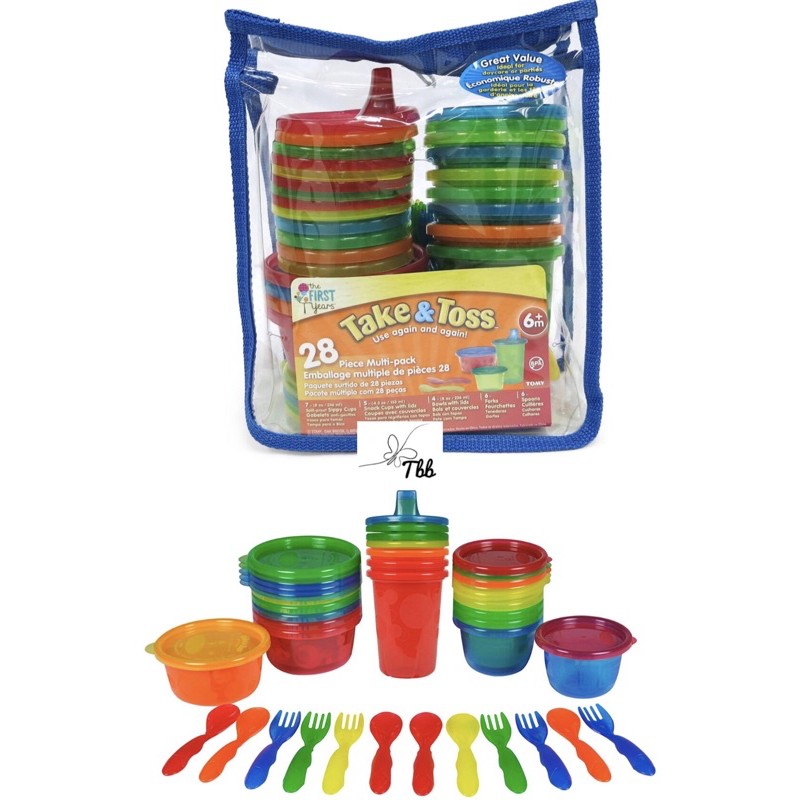 The First Years Take & Toss Bicchieri Con Beccuccio Antigoccia Per Bambini - 8 Pezzi Da 283g - Pratici E Riutilizzabili - 4