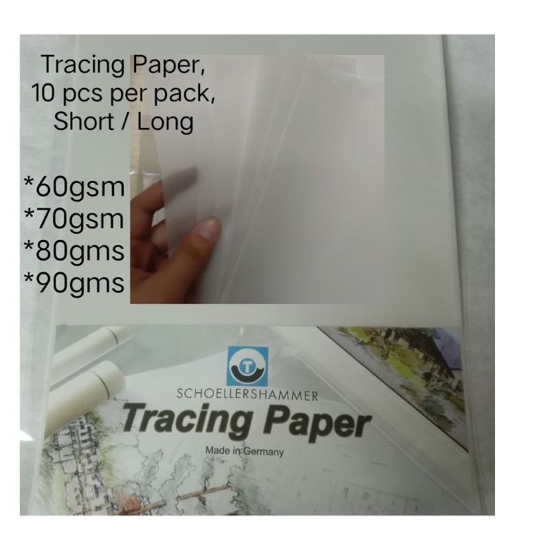 Tracing Paper (Schoellershammer) 70/75 GSM 8.5 x 11 10 Sheets tracing paper  sheets