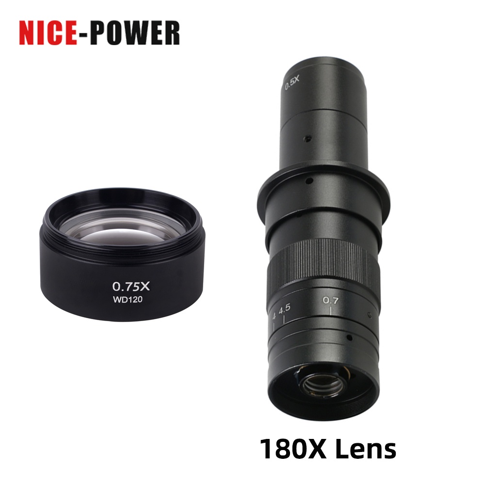 Adjustable 180X Zoom C-mount Lens 0.3X 0.5X 0.75X 2X Magnification For ...