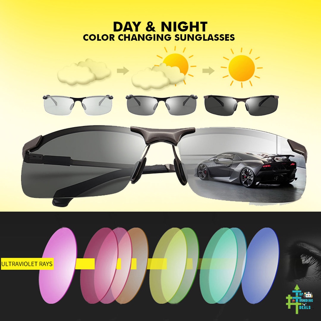 Polarized Day & Night Color Changing Eyeglasses (Japan Tech) | Shopee ...