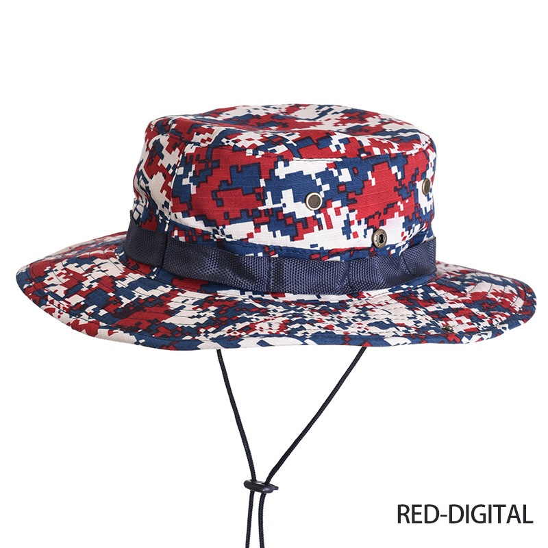 Digital camo bucket hat with string 2025