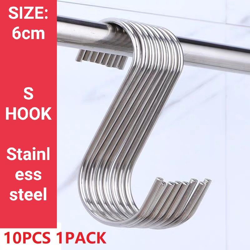 10 pieces S-shaped Hook Stainless steel | Shopee Philippines