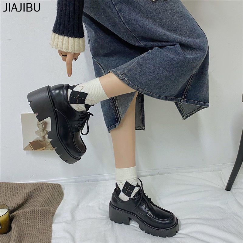 35-42 Size British Style Black School Shoes for Girls 41 Plus Size Mary ...