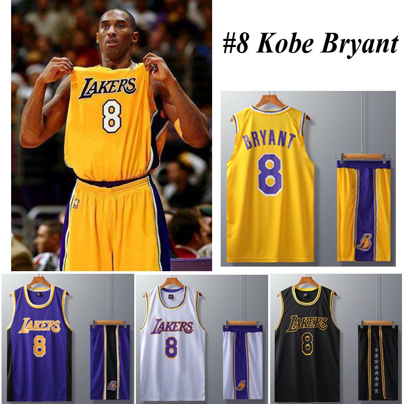 NBA Los Angeles Lakers Jersey 8 Kobe Bryant Jersey Tops Shorts Basketball Jersey Set Uniform