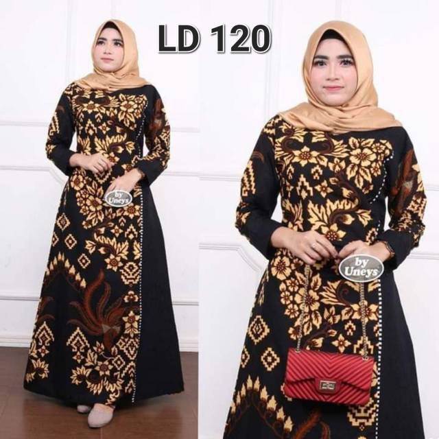 Jumbo Batik Dress Ld 120 Robe Batik Combination | Batik Dress | Muslim ...