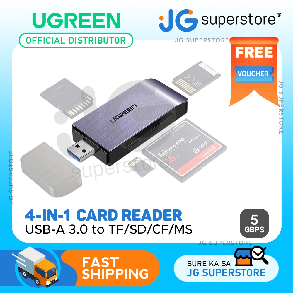 UGREEN 4in1 Multifunction Card Reader USBA 3.0 to TF / SD / CF / MS