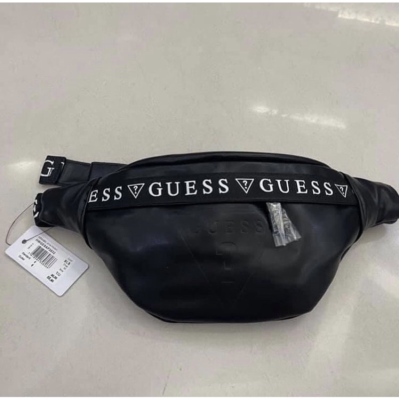 GUESS BELT BAG LEATHER ANTITheft Black Shopee Philippines