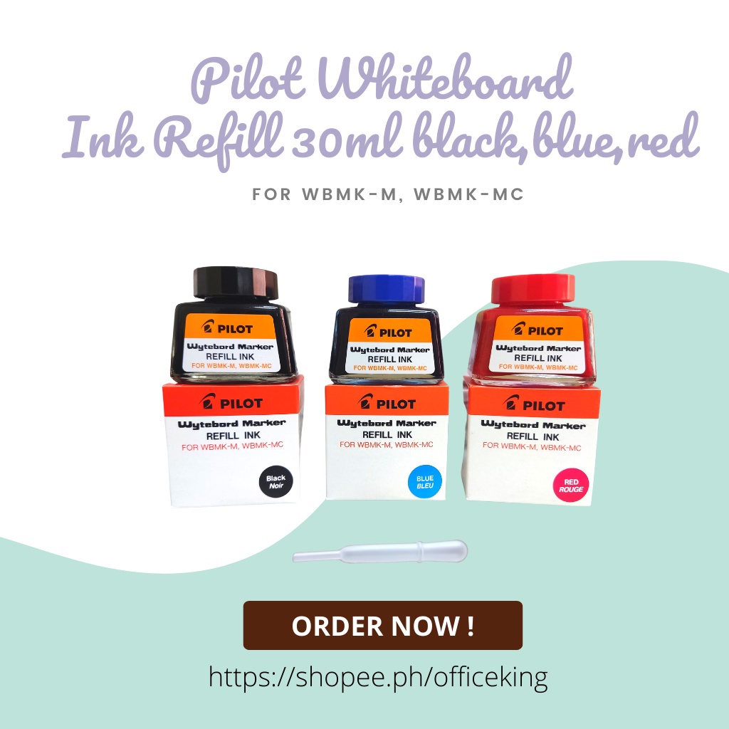 Pilot Whiteboard Marker ink Refill black, blue, and Red 30ml | Shopee ...