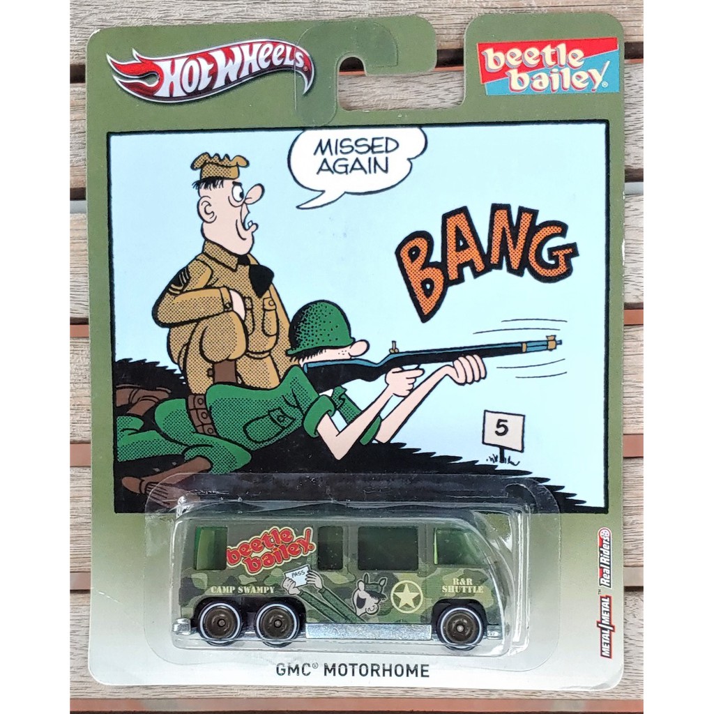 Hot Wheels 164 scale model car with GMC Motorhome rubber Wheels