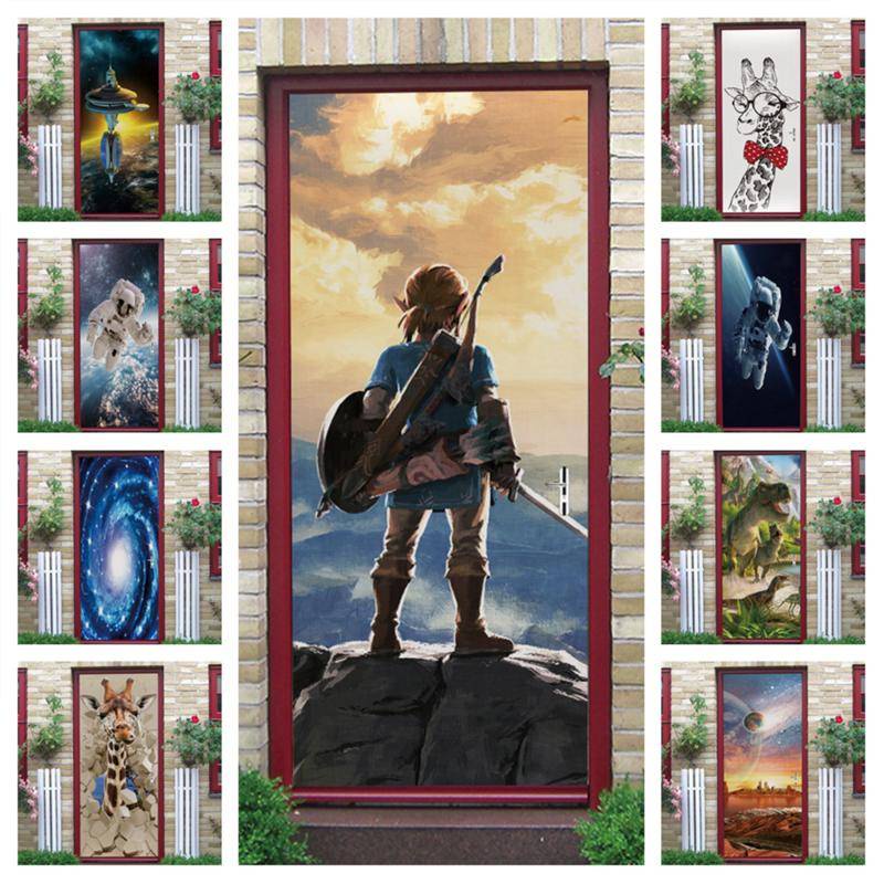childrenbackground room door starry kid sky wall 3d sticker bedroom ...