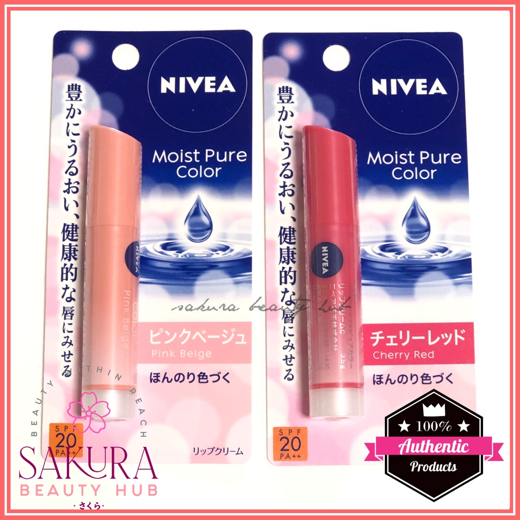 Nivea Moist Pure Color SPF 20 PA++ Lipbalm | Shopee Philippines