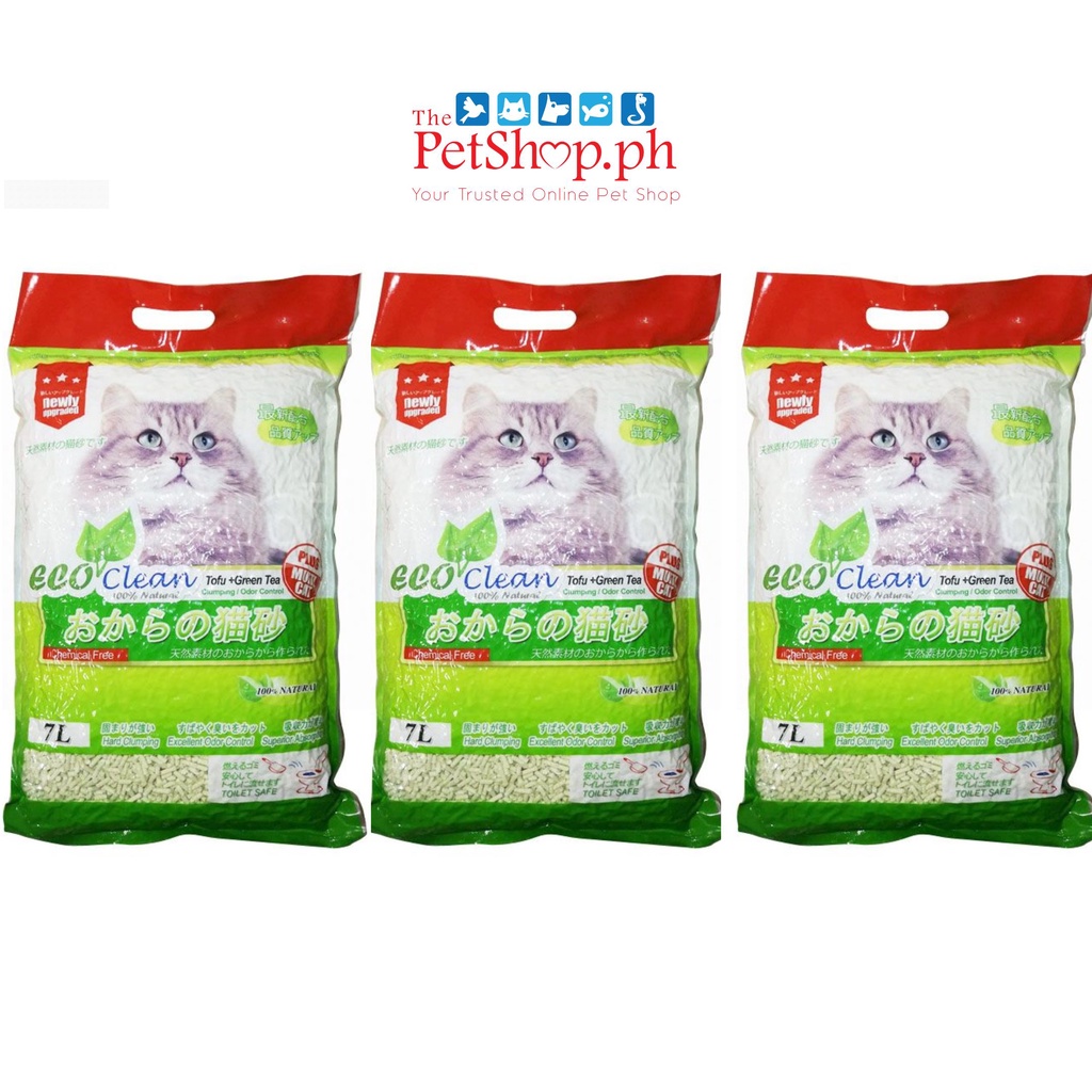 Eco Clean Tofu Cat Litter Clumping 7L Set of 6 Flushable Shopee