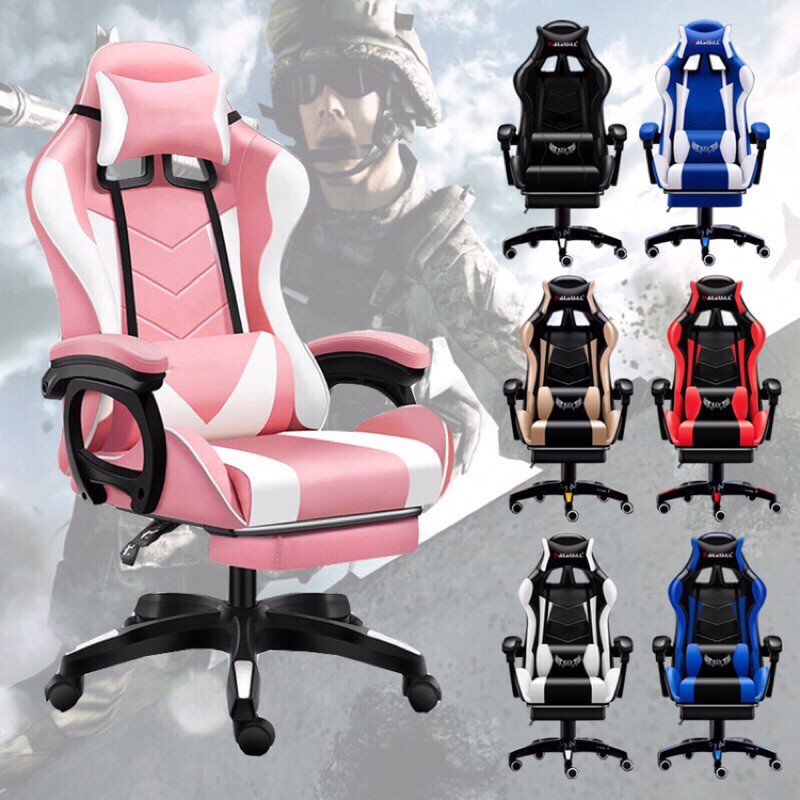 Gaming chair pink online white