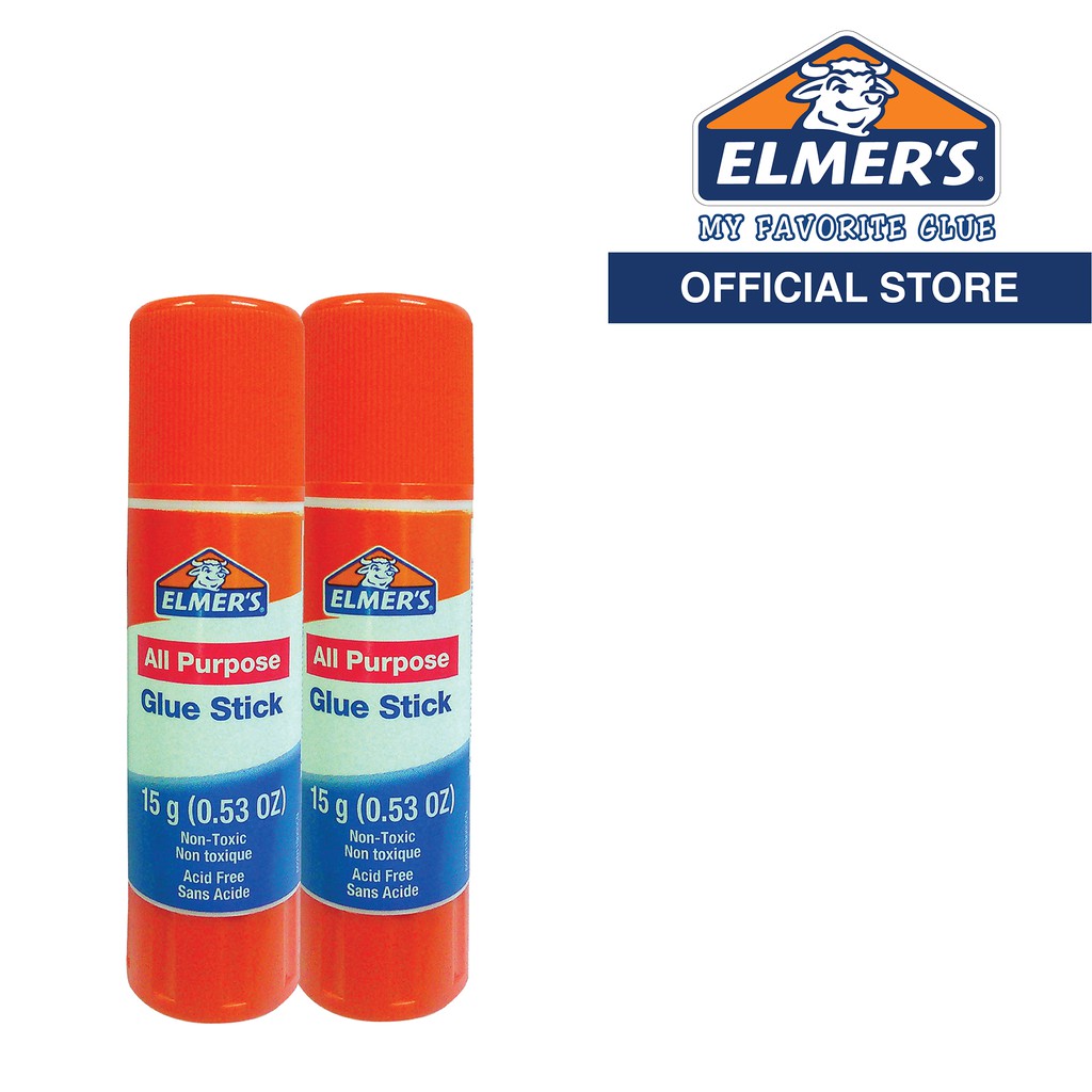 ELMER'S Glue Stick 15g, All Purpose (60201Q, Pack of 2) Shopee