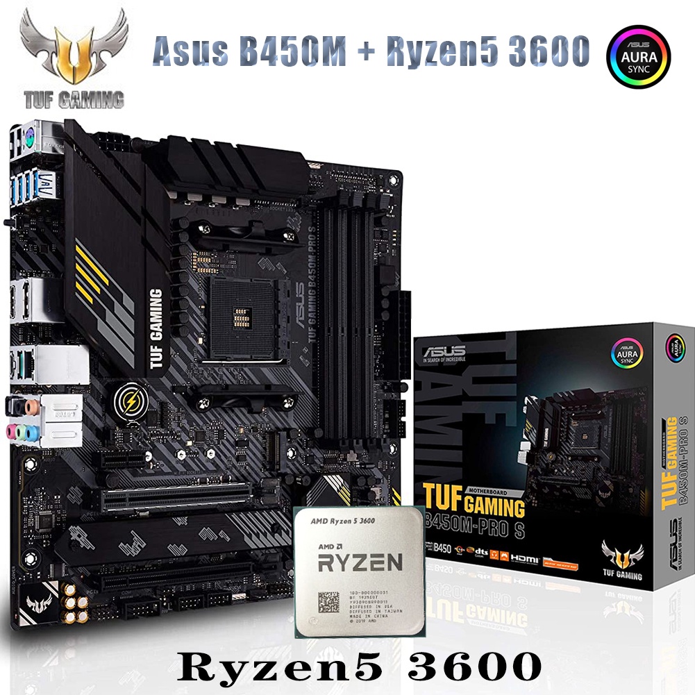 ASUS TUF B450M PRO S Gaming Motherboard AMD Ryzen 5 3600 R5 3600