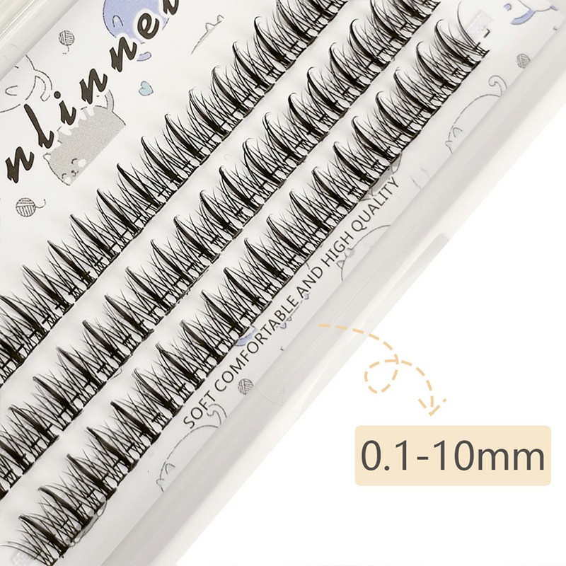 Fishtail Eyelashes Natural Realistic Single Cluster Segmented Grafting ...