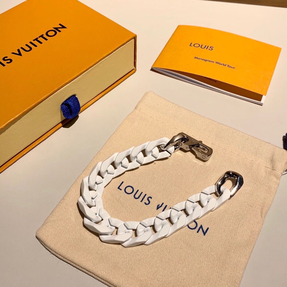 LV L Donkey's New Blue Sky White Clouds Cuban Bracelet Necklace Small Lv &  Incklv Blue Gradient Coup