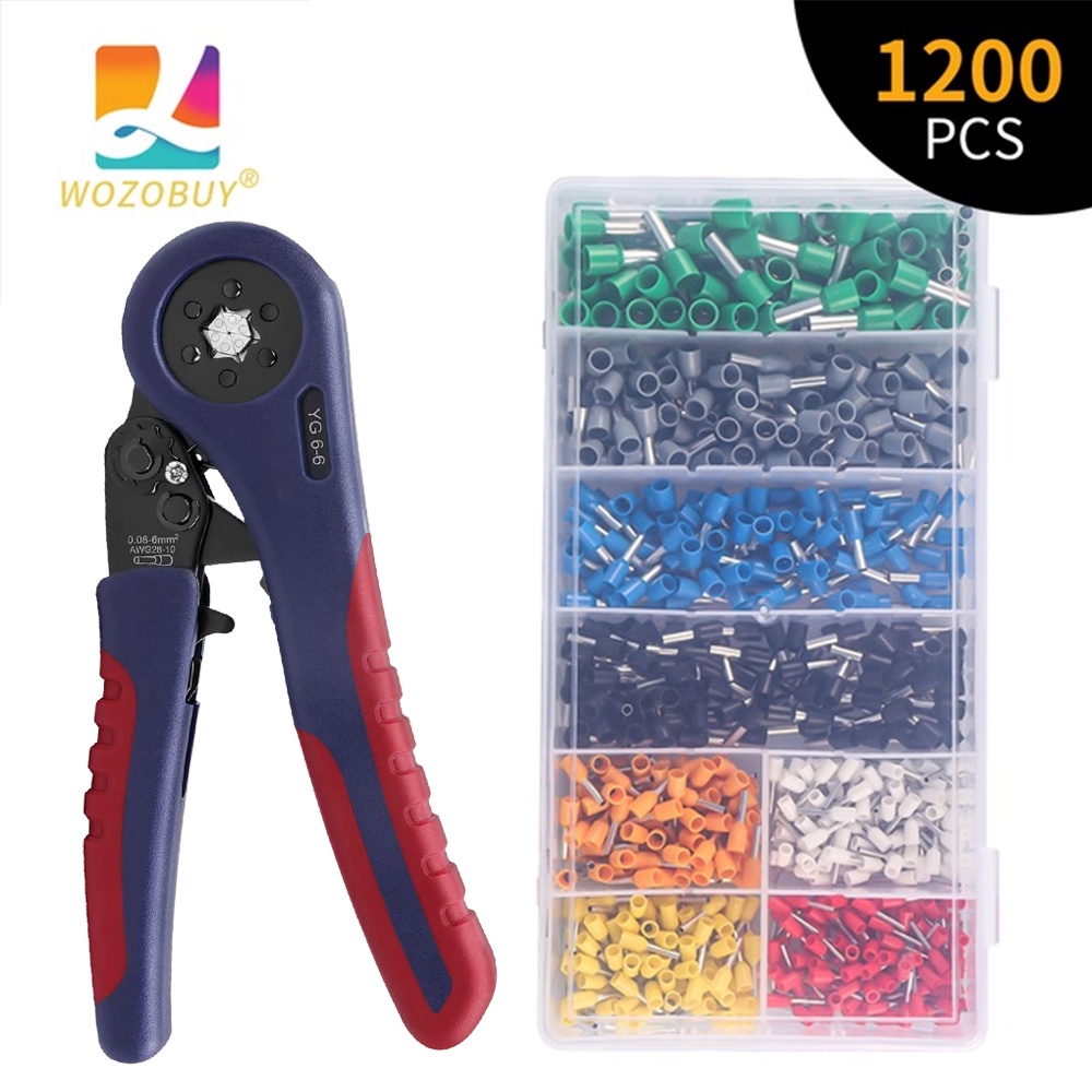 WOZOBUY Ferrule Crimping Tool, Ferrules Crimp Tool YG6-6 Used For Awg28 ...