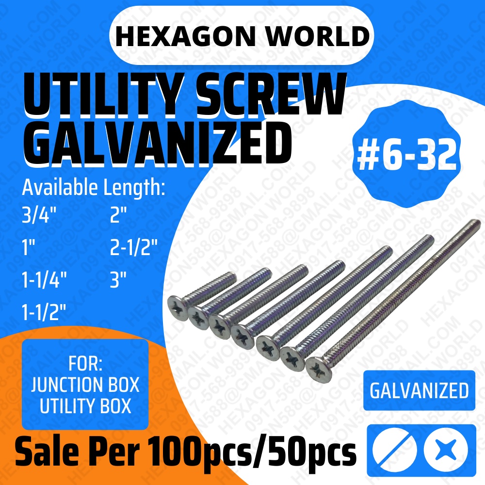 Galvanized Diameter 632 Flat Head Utility / Junction Box Screw x