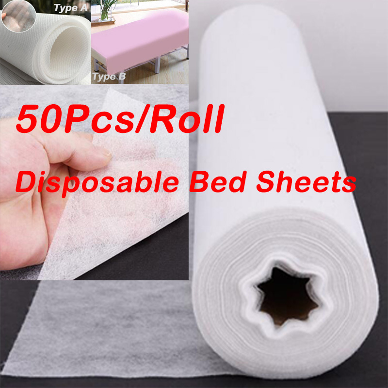 50PCS/Roll Massage Table Covers Salon Spa Non-Woven Headrest Paper SPA ...