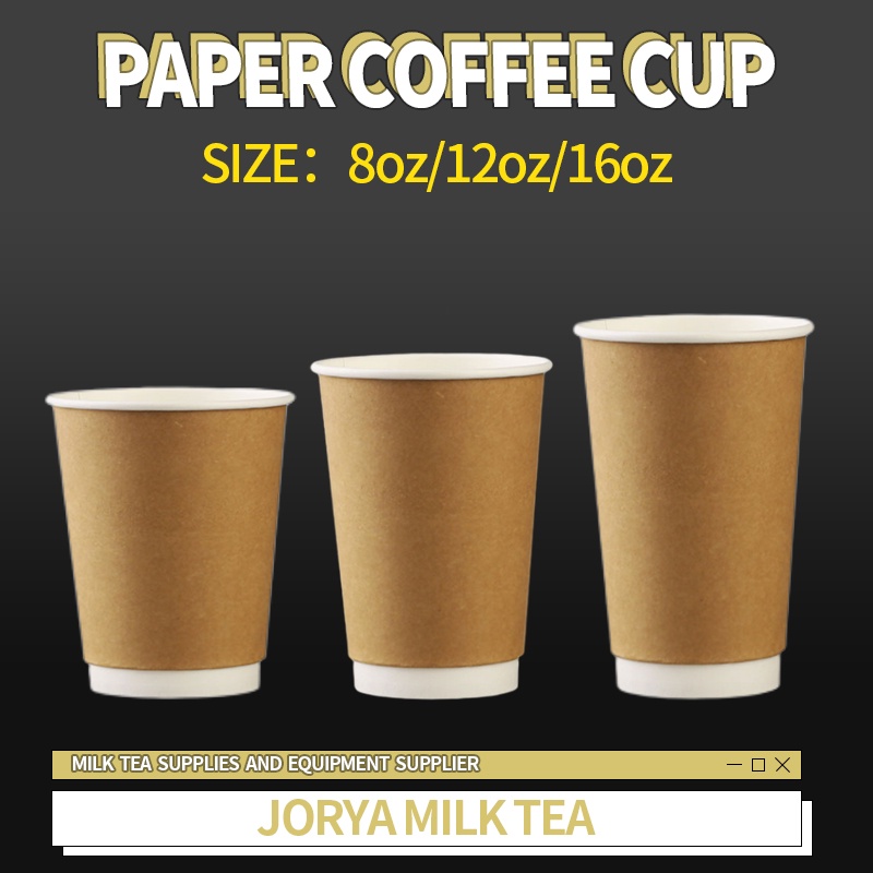 25pcs Double Walled Coffee Cups Paper Cup with Optional Lids Coffee