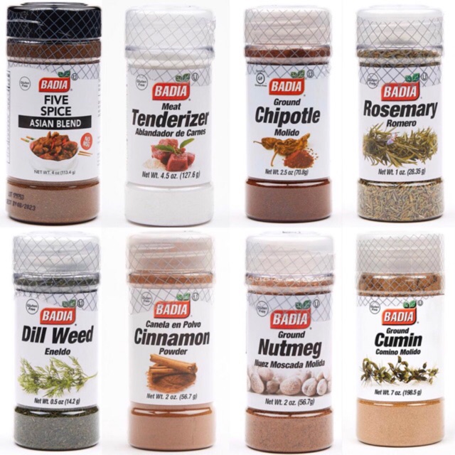 Badia Spices Herb Herbs Tarragon Anise Seeds Paprika Cayenne Coriander