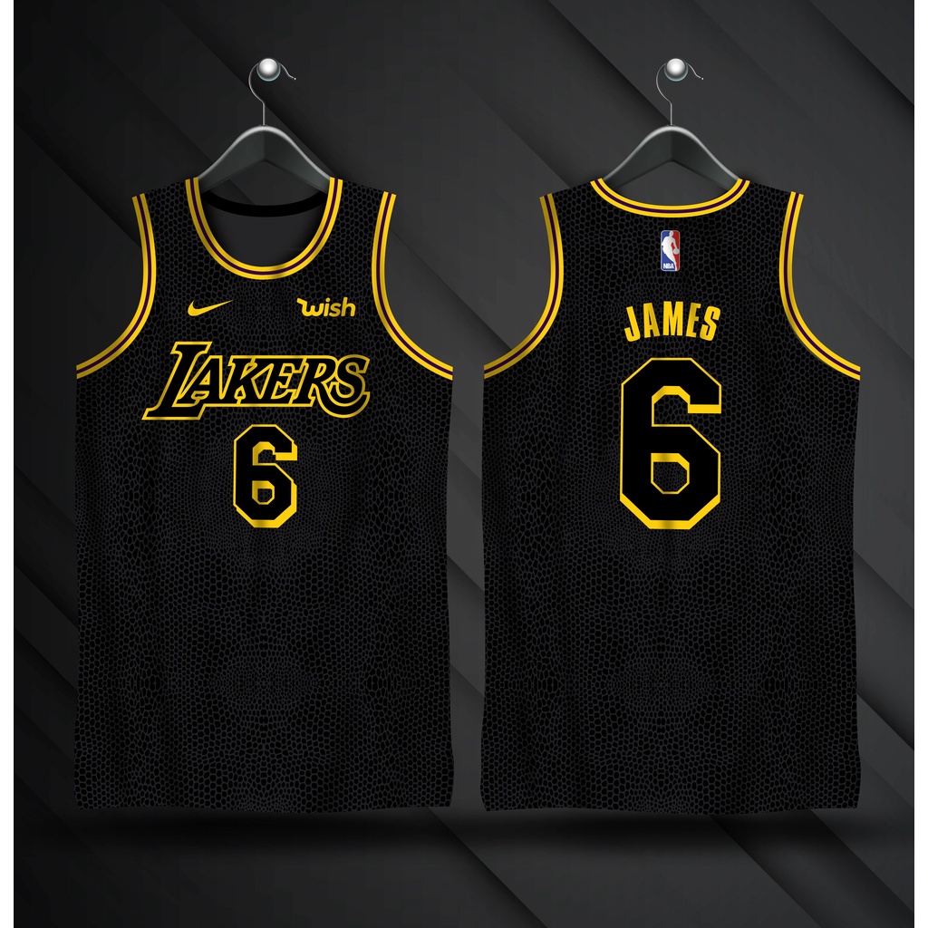 Los Angeles Lakers WISH LeBron James 6 Jersey BLACK WHITE YELLOW VIOLET Full Sublimation Shopee Philippines