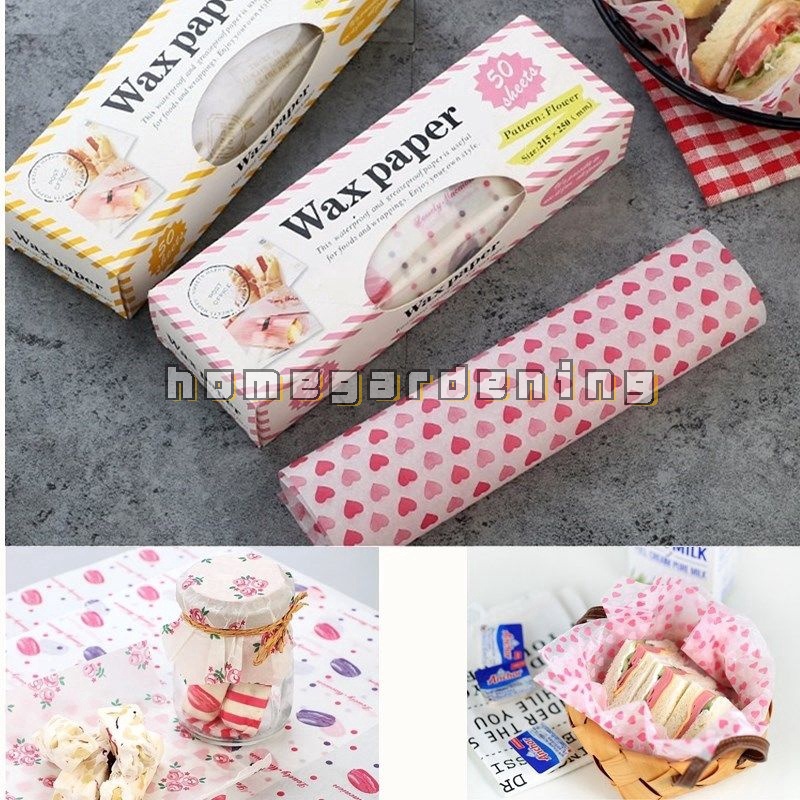50PCS Wax Paper Food Grade Grease Paper Wrappers for Bread, Candy, Cake ...
