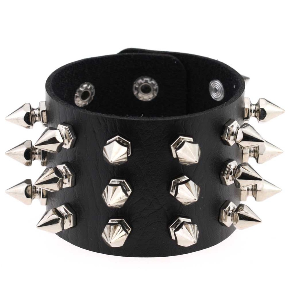Emo Spike Bracelet Vegan Leather Punk Bracelets Goth Girl Boy Cuff ...
