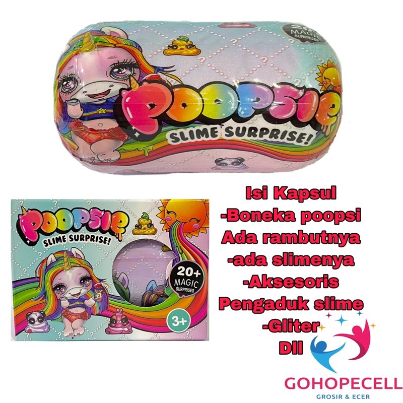 11 Cm Capsule Poopsi Slime Surprise Toy with Cute Hair Poopsi Doll with ...