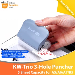 KW-trio 6-Hole Paper Punch Handheld Metal Hole Puncher 5 Sheet Capacity 6mm  
