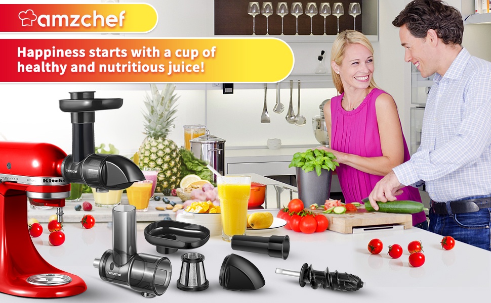 AMZCHEF Citrus Juicer Attachment for Stand Mixer by KitchenAid Juicer Juicer Attachment, Slow