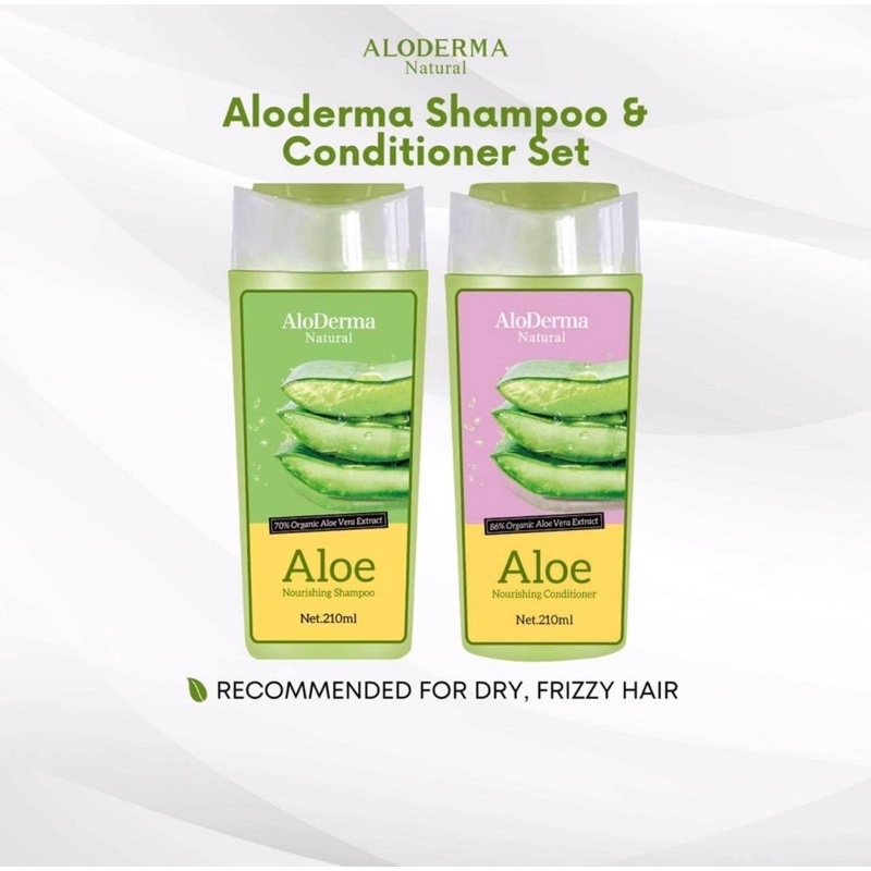 ALODERMA Shampoo 210ML & Contioner 210ML Set (Organic Aloe Vera Shampoo ...