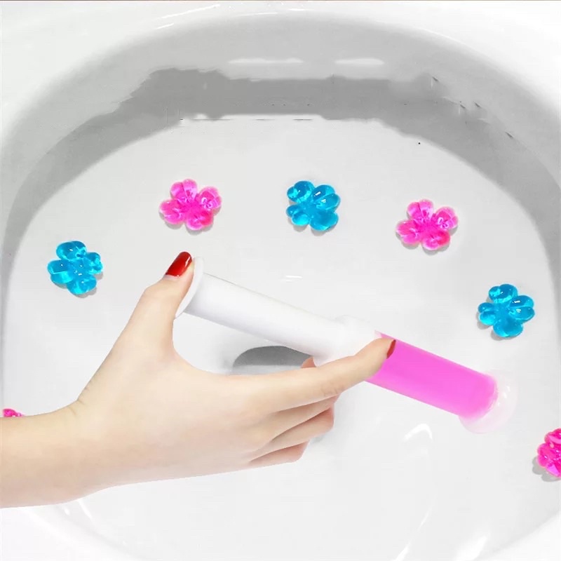 Bathroom Toilet Injection Flower Shape Cleaner Gel Stamp Deodorizer Fragrance Freshener ...