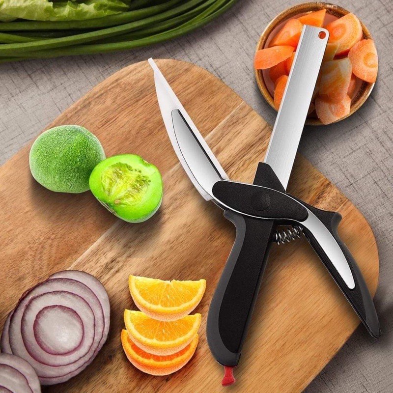 Free shipping Clever Cutter 2-in-1 Knife & Cutting Board Scissors  Chop/Slicer/Pi