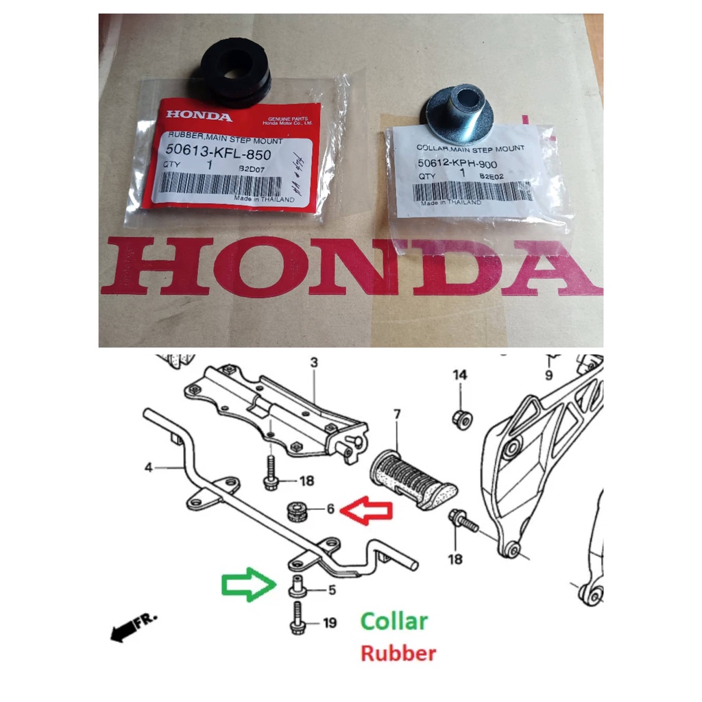 Main Step Mount Collar/Rubber (Xrm 110/Xrm 125/Wave 125/Rs 125/Nice 125 ...