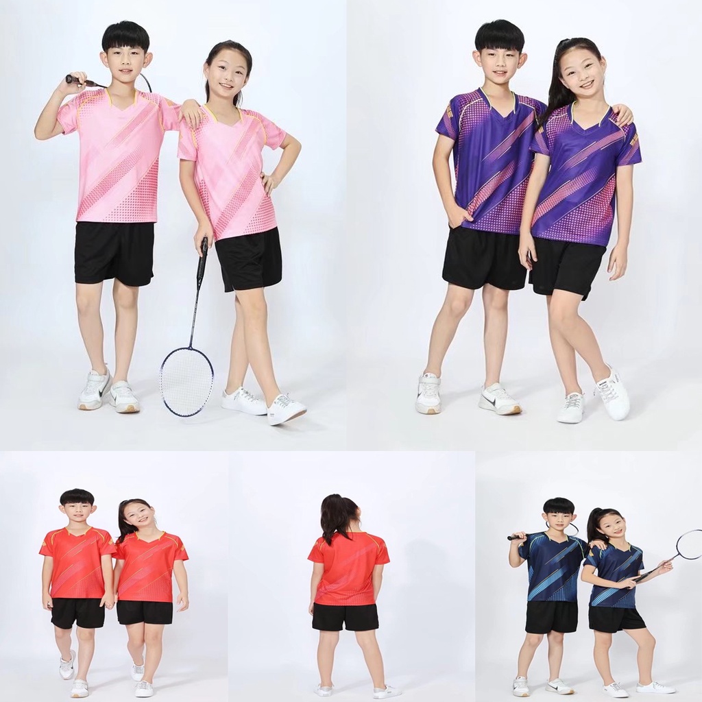 4 Colors Kids Badminton Jersey Fashion Children Sportswear Set