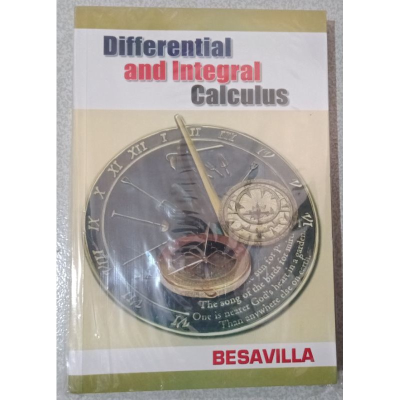 DIFFERENTIAL and INTEGRAL CALCULUS by besavilla Shopee Philippines