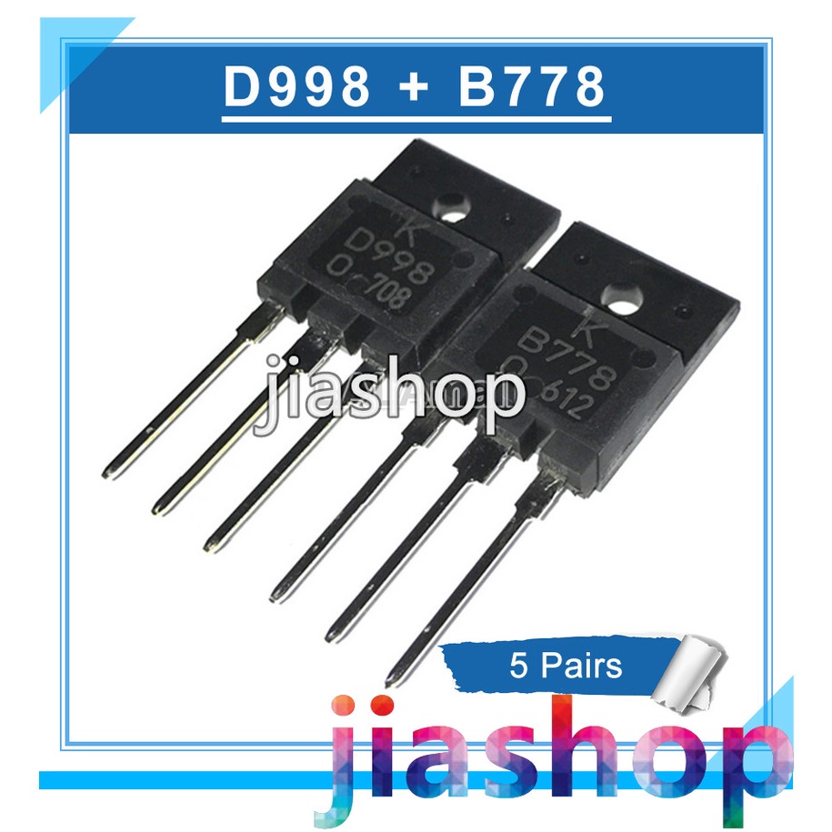 5Pairs (5pcs B778 + 5pcs D998 ) TO3PF 2SB778 + 2SD998 KB778 KD998