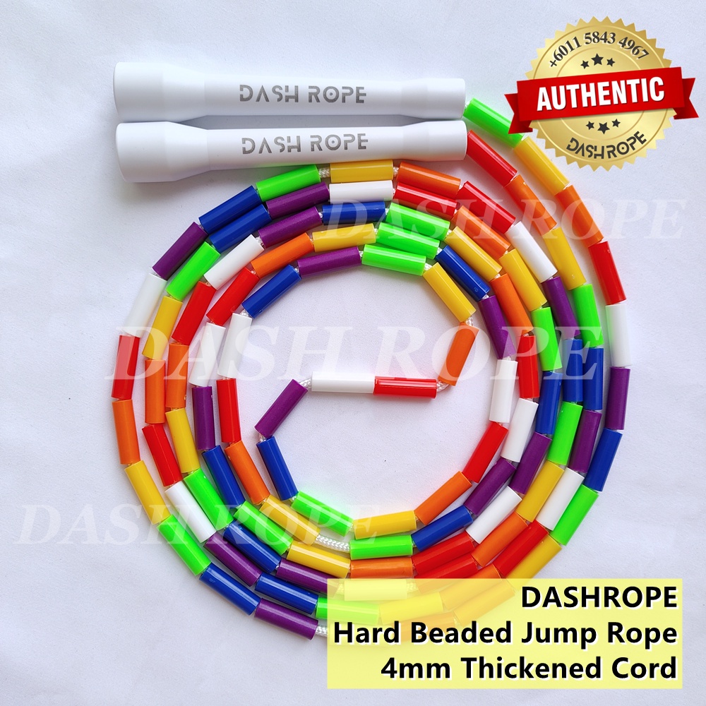 DASHROPE Hard Beaded Jump Rope 4mm Thick Cord Freestyle Skipping Ropes ...