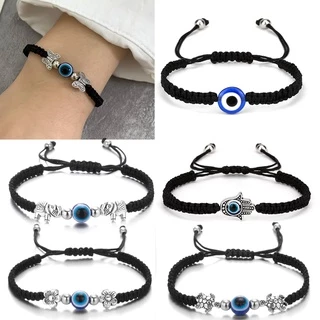 2-Piece Evil Eye Bracelets Set - Adjustable Nazar Protection Jewelry For Women & Men