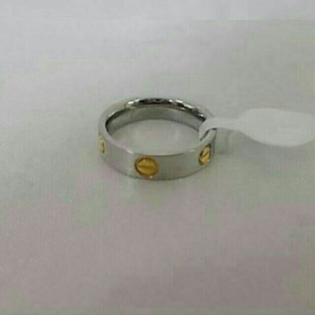 Stainless Car tier inspired ring in two tone