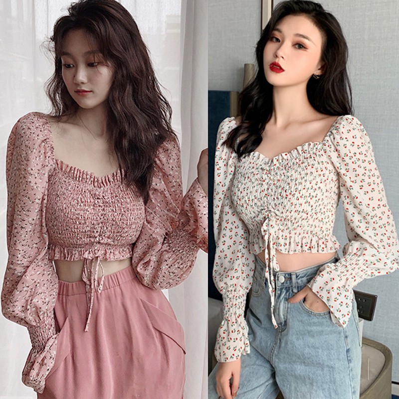 Chiffon puff sleeve discount top