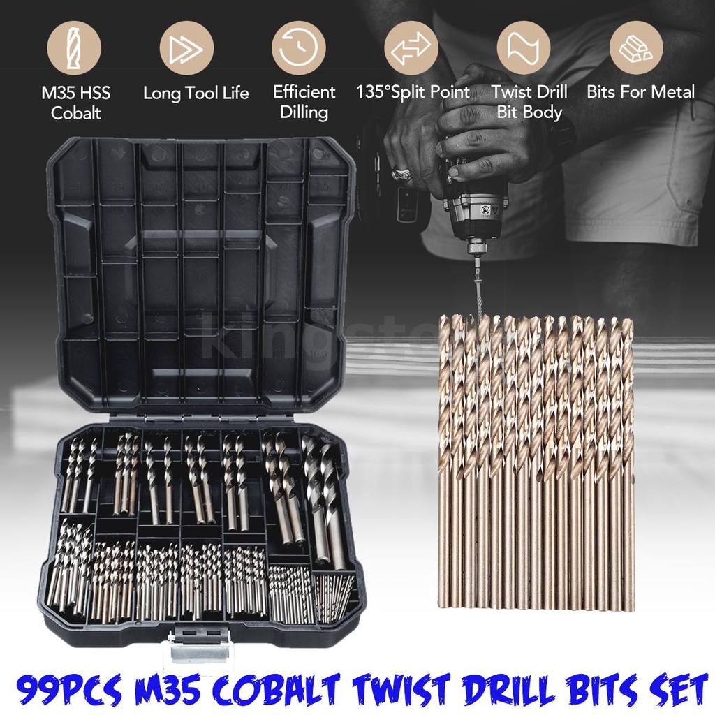 M35 Cobalt Drill Bit Set 1.5-10mm HSS-Co Jobber Length Twist Drill Bits ...